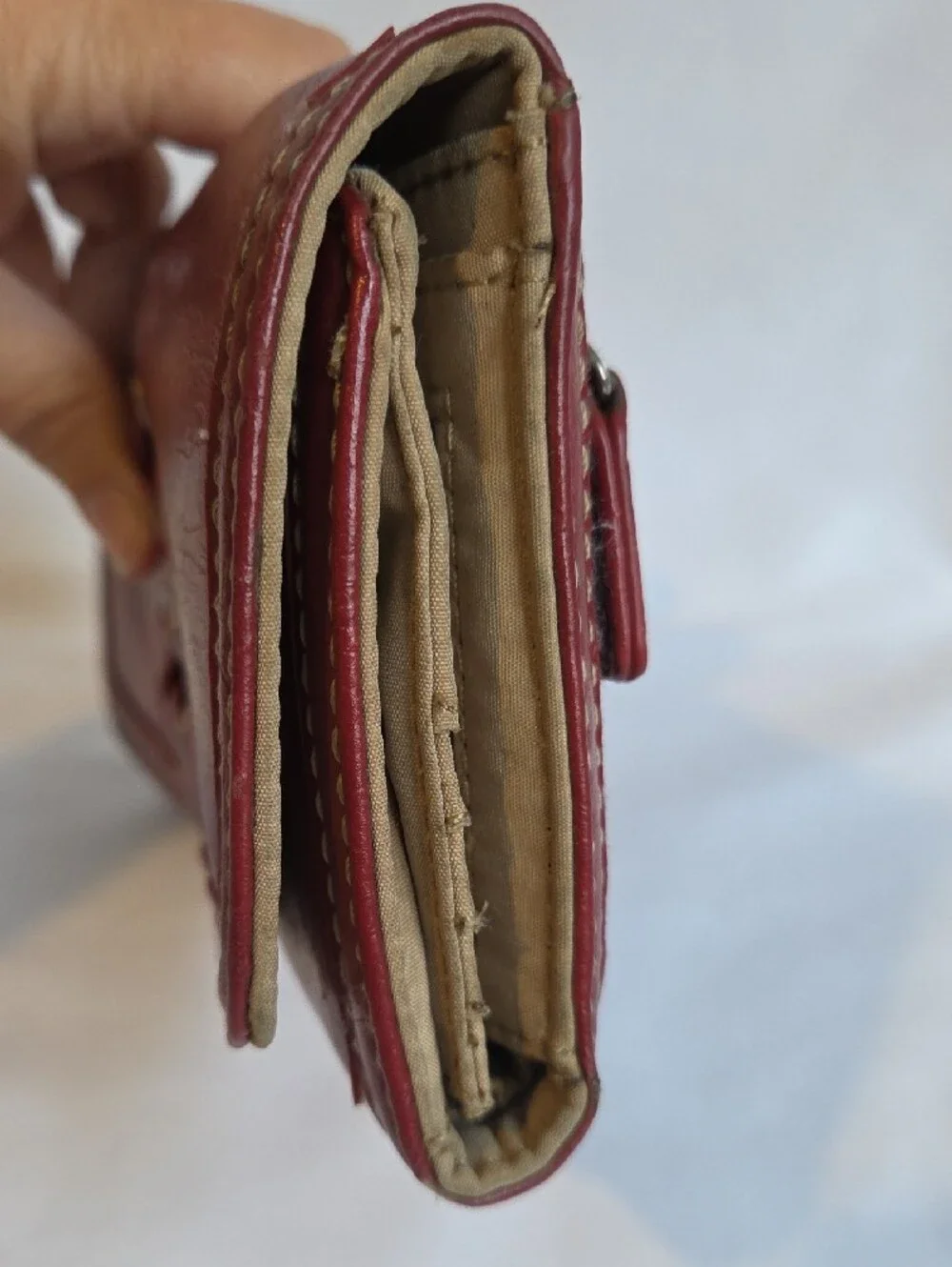 Nine West Red Leather Lace-Accent Wallet